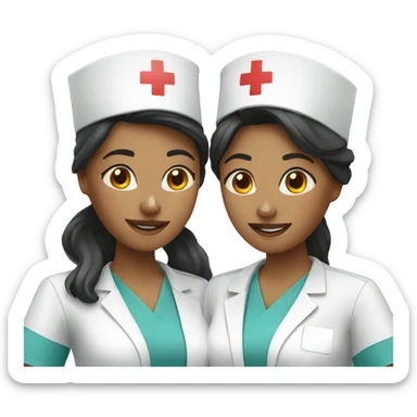 three female nurse friends sticker