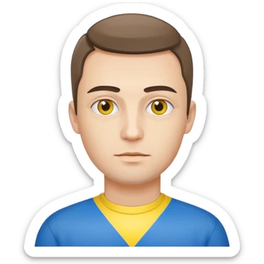 The Ukrainian man with flag sticker