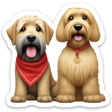 Donald trump and wheaten terrier wearing a red bandana sticker