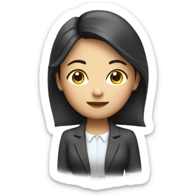 successful asian girl working in finance sticker