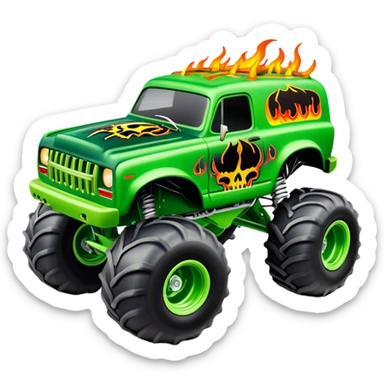 Grave Digger - Monster Jam (Model Year: 2022) (Iconic colour: Green with flames) sticker
