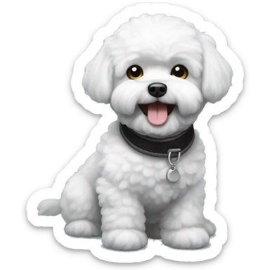 Grey black happy Bichon Frisé  sticker