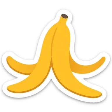 flat design style banana peel sticker