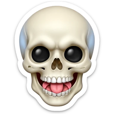 exaggerated Money White Skull Emoji and Tongue Face sticker