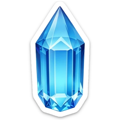 Long blue glowing crystal flat at the bottom sticker
