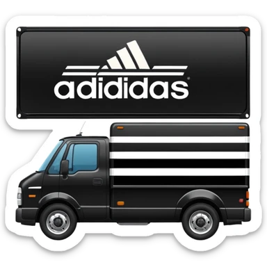 Adidas white stripes black truck sticker
