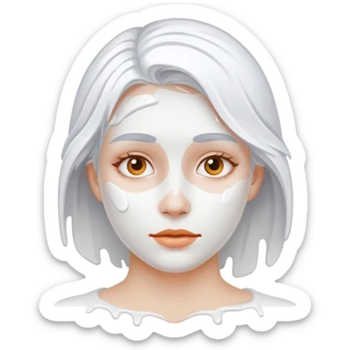 a woman covered and standing in white paint  sticker