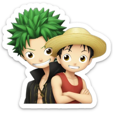 Luffy With zoro sticker