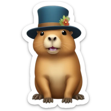 capybara with bavarian hat sticker
