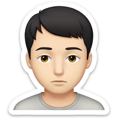 Short black haired male with one eye clearly closed, young man with short black hair closing one eye deliberately sticker