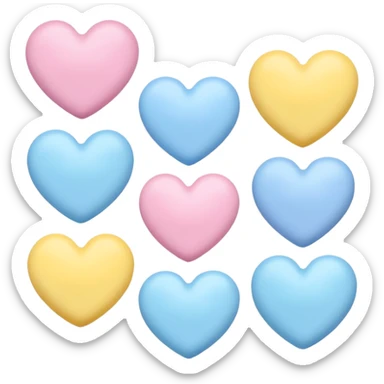 Hearts with pastel colors sticker