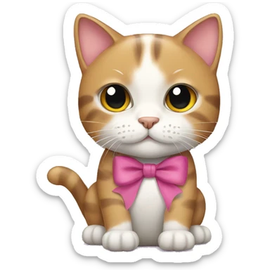 cat with bow sticker
