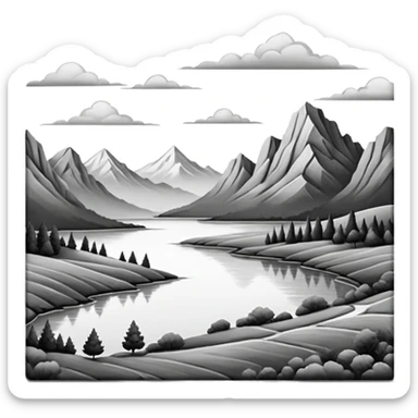 Canvas with pencil sketch sticker