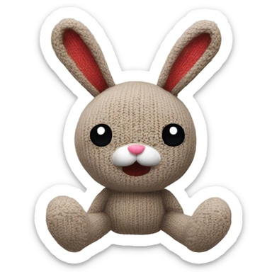 plush knitted bunny toy sticker