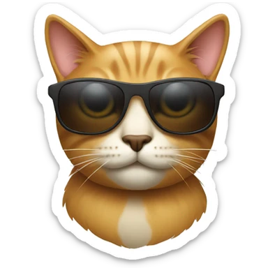 Cat with sunglasses sticker