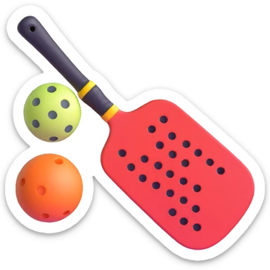 pickleball paddle and ball sticker