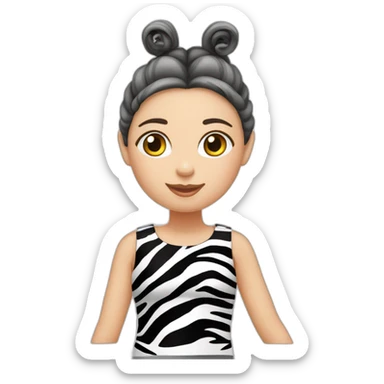 Meisje met krullen en een zebra jurk sticker