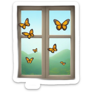 Butterflies fly outside the window sticker