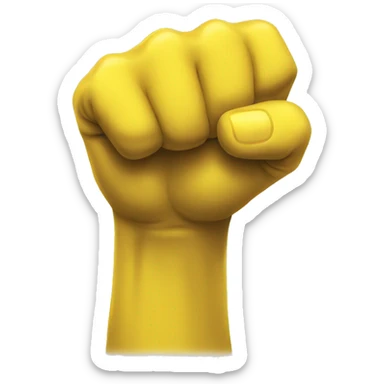 a yellow fist thumb up seen head on sticker