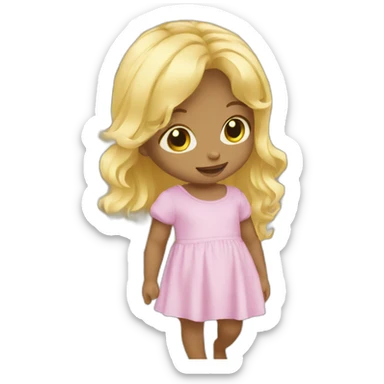 blond baby girl is shopping sticker