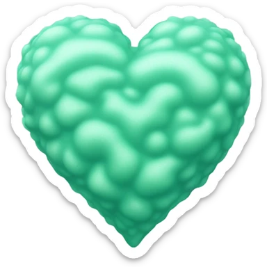 sea foam green heart sticker