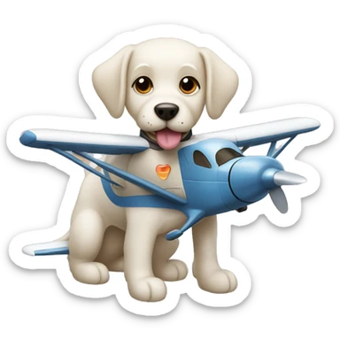 a dog that drives an airplane sticker