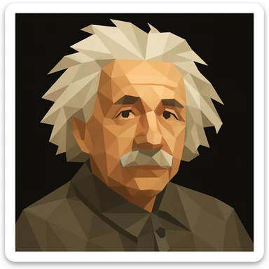 Turn the figure in this picture to an avatar. Low-poly flat style. Pure black background sticker