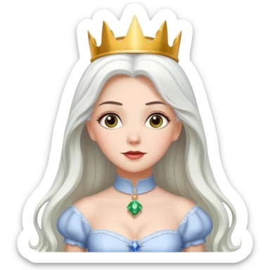 Good Witch of the North from the Wizard of Oz with long white hair, white outfit sticker
