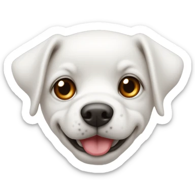 Un cane di piccole dimensioni bianco con gli occhi rossi che sbava sticker
