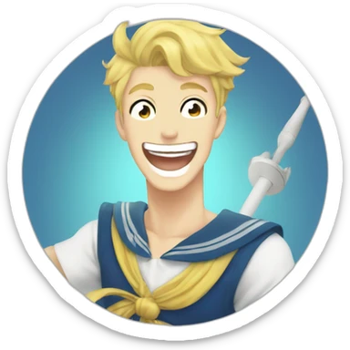 Sailor-Uranus-laughing-90-anime-style sticker