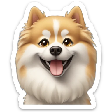 Happy spitz dog sticker