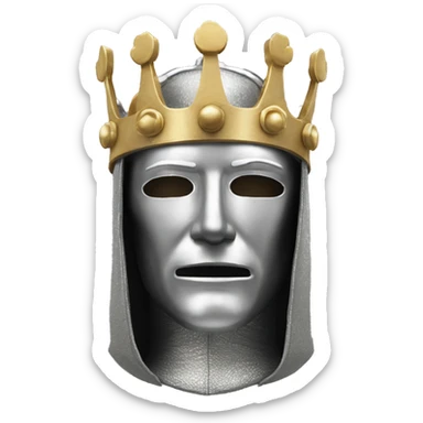 king baldwin IV in silver full face mask up sticker