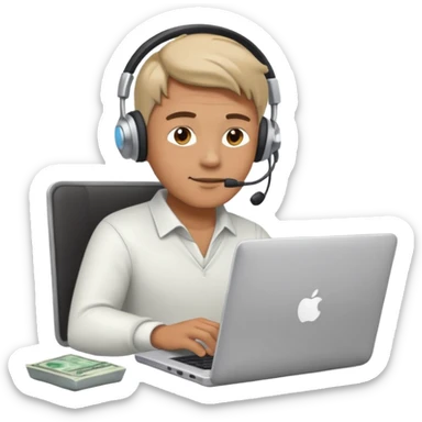a guy making money online sticker