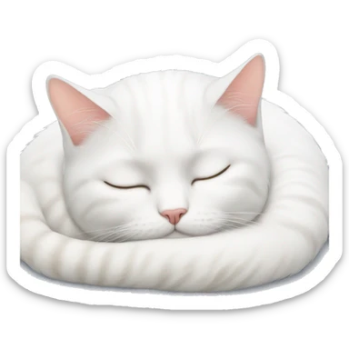 white cat sleeping sticker