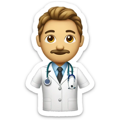 León pensando vestido de médico en la Habana  sticker