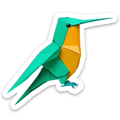 origami colibri oiseau sticker