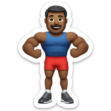 hombre con pesas en el gimnasio sticker