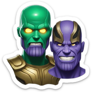 Thanos and gree sticker