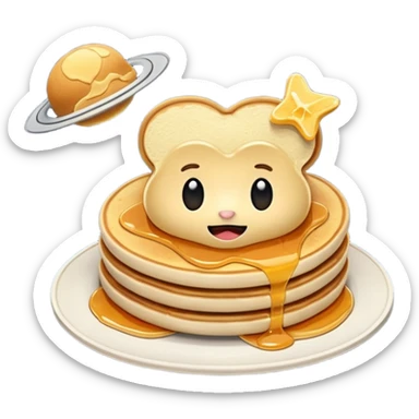 a pancake on toast in the space sticker