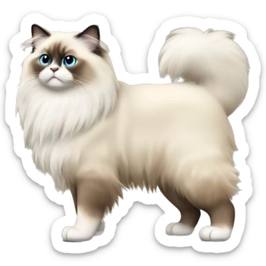 Ragdoll himalayan full body long fur sticker