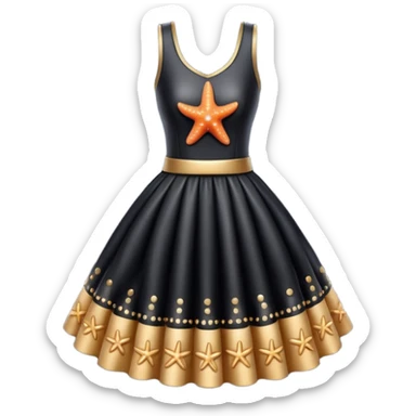 Starfish Dresses  in black leather wear sticker