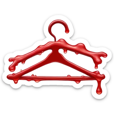 Clothes hanger dipped in red liquid  sticker