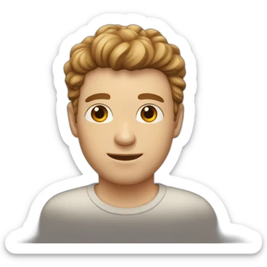 caucasian male, brown scraggy hair sticker