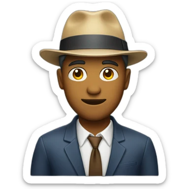 Man with hat on sticker