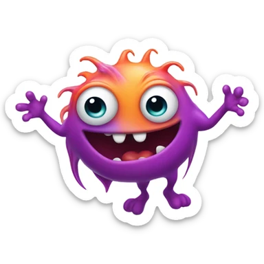 Monster doing a backflip  sticker