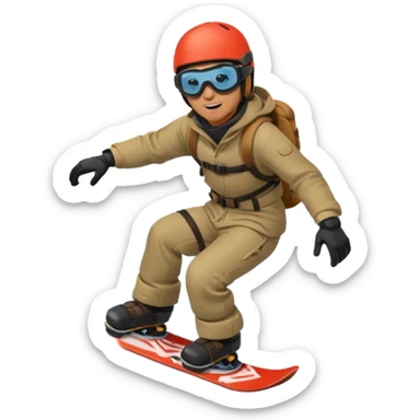 man snowboarding in mountains sticker