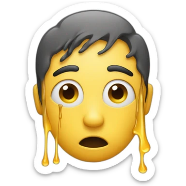 person shrugging with melting face sticker