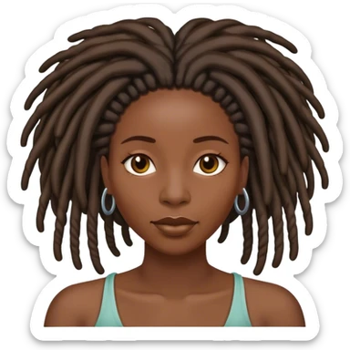 Black woman with locs thank you sticker