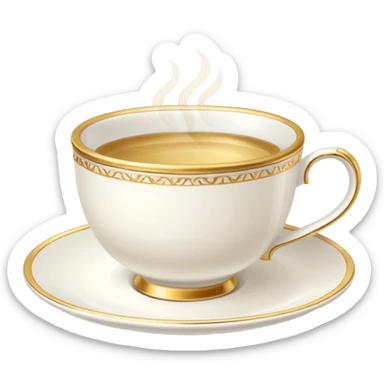 Beach tea cup sticker