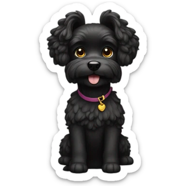caniche negro sticker